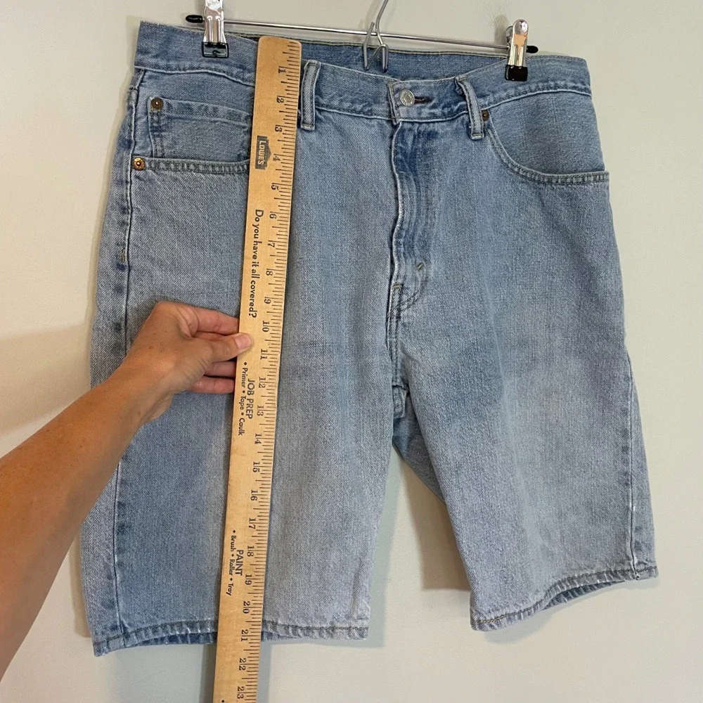 Levis 505 Mens Light Wash Denim Shorts Regular Fit Blue Cotton W36‎ Jorts Y2K